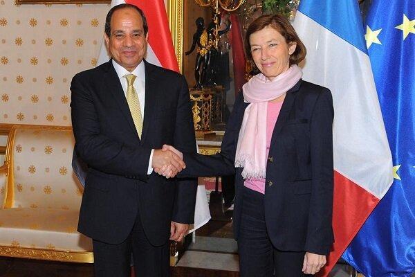 ملاقات وزیر دفاع فرانسه با رئیس جمهوری مصر